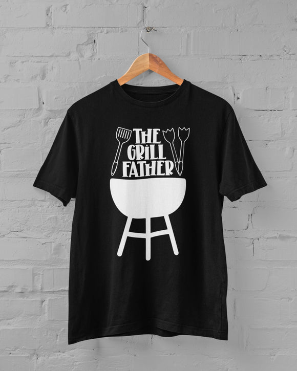 The Grill Father T-Shirt Men's Black T-Shirt With white Print Birthday Gift Birthday Idea Birthday T-Shirt