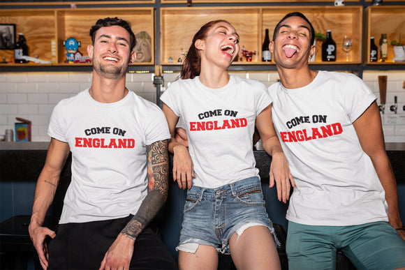 Come On England T-Shirt | England T-Shirt | Birthday Gift | Matching Family T-Shirt Mens and Ladies Boys and Girls Plus Baby Bodysuits