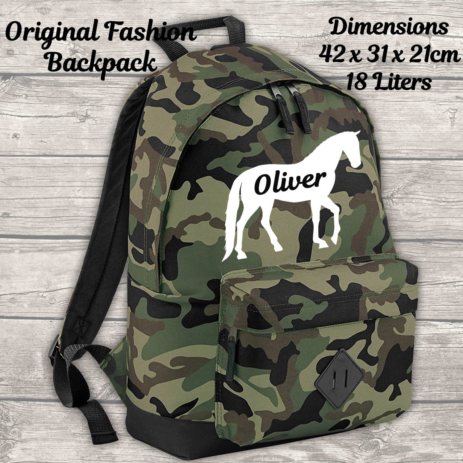 Camo Dinosaur Backpack Personalized Camouflage Backpack 