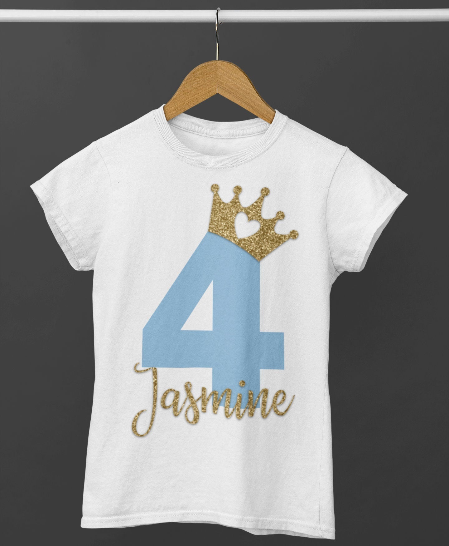 Birthday T Shirt 1st 2nd 3rd 4th 5th 6th etc Blue and Gold Personalise Make It Personal Gift Shop