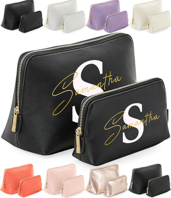 Personalised Name and Initial Makeup Bag, Toiletries Bag, Cosmetic Bag, Wash Bag, Personalised Gift, Mothers Day Gift, Wedding Gift