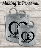 Personalised Cat Toy Bag Cat Toy Basket Cat Toy Felt Trug Cat Toy Storage Bag