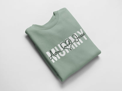 Mummy and Me Sweatshirt , Add Mummy and Children's Names Mother's Day Gift