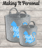 Personalised Cat Toy Bag Cat Toy Basket Cat Toy Felt Trug Cat Toy Storage Bag