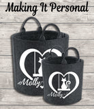 Personalised Cat Toy Bag Cat Toy Basket Cat Toy Felt Trug Cat Toy Storage Bag
