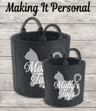 Personalised Cat Toy Bag Cat Toy Basket Cat Toy Felt Trug Cat Toy Storage Bag