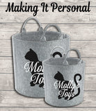 Personalised Cat Toy Bag Cat Toy Basket Cat Toy Felt Trug Cat Toy Storage Bag