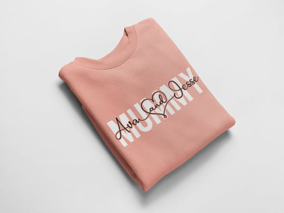 Mummy and Me Sweatshirt , Add Mummy and Children's Names Mother's Day Gift