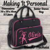 Personalised Girls Junior Dance Bag ADD YOUR NAME Black and Pink