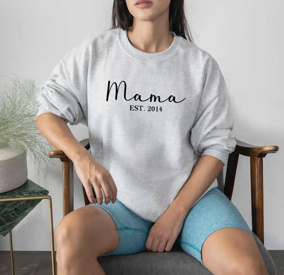 Personalised Mama and Mini EST Sweatshirt, Mother's Day Gift, Mummy Birthday Gift, New Mum Gift