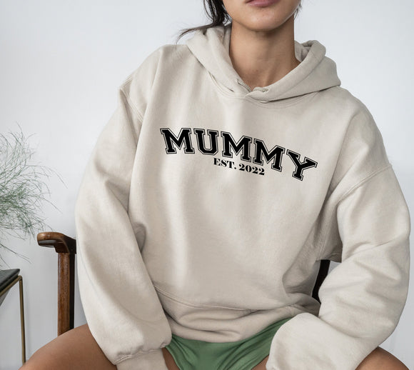 Personalised Mummy EST Hoodie, Mother's Day Gift, Mummy Birthday Gift, New Mum Gift