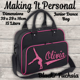 Personalised Girls Junior Dance Bag ADD YOUR NAME Black and Pink