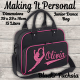 Personalised Girls Junior Dance Bag ADD YOUR NAME Black and Pink