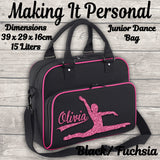 Personalised Girls Junior Dance Bag ADD YOUR NAME Black and Pink