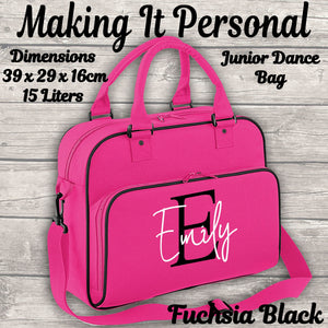 Personalised Girls Junior Dance Bag ADD YOUR NAME Hot Pink