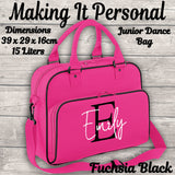 Personalised Girls Junior Dance Bag ADD YOUR NAME Hot Pink