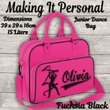 Personalised Girls Junior Dance Bag ADD YOUR NAME Hot Pink