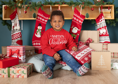 Personalised Matching Family Name Christmas Jumper Sweatshirt