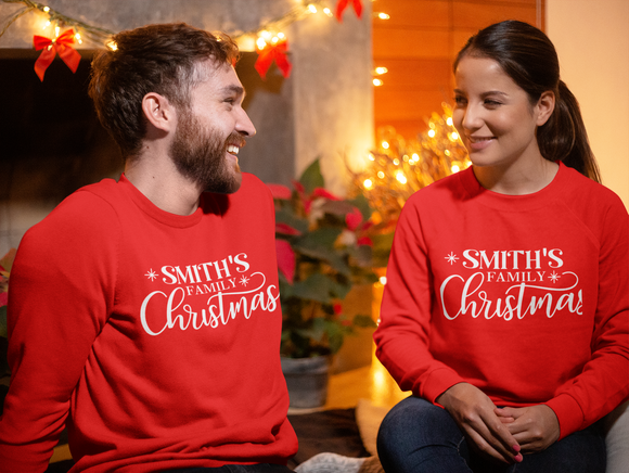 Personalised Matching Family Name Christmas Jumper Sweatshirt