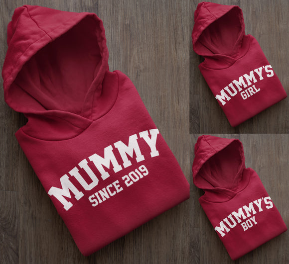 Red Hot Chilli Mummy Matching Hoddies, Mummy Since, Mummys Girl, Mummys Boy Mother's Day Gift Mummy Birthday Gift