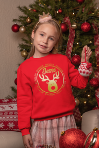 Personalised Matching Christmas Jumper Sweatshirt Rudolph Reindeer