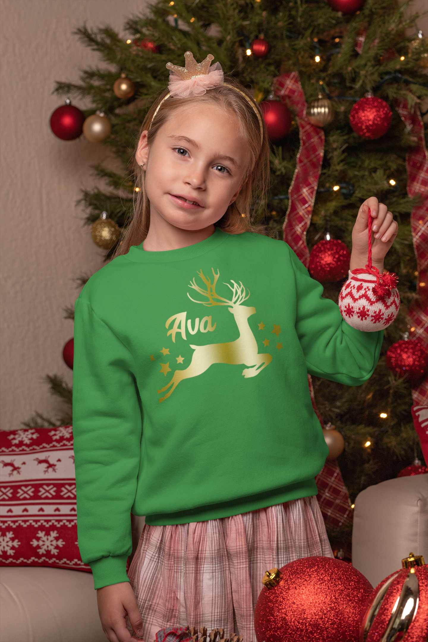 Personalised Matching Christmas Jumper Sweatshirt Reindeer