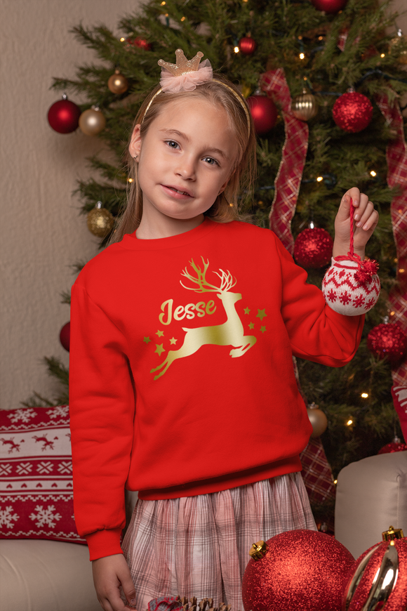 Personalised Matching Christmas Jumper Sweatshirt Reindeer
