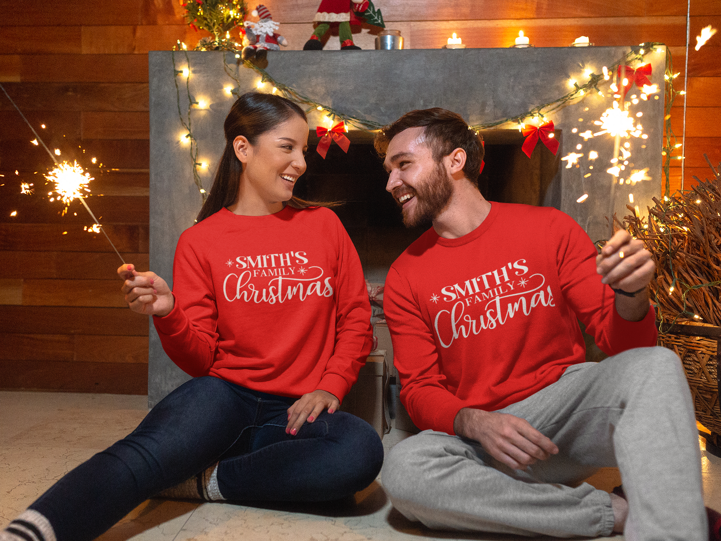 Personalised Matching Family Name Christmas Jumper Sweatshirt